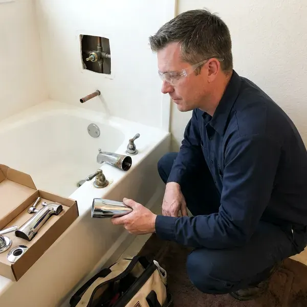 GFR Plumbing technician providing bathtub faucet replacement in Greeley, CO