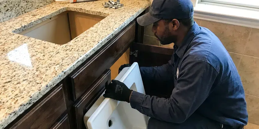 Professional urinal installation, Denver